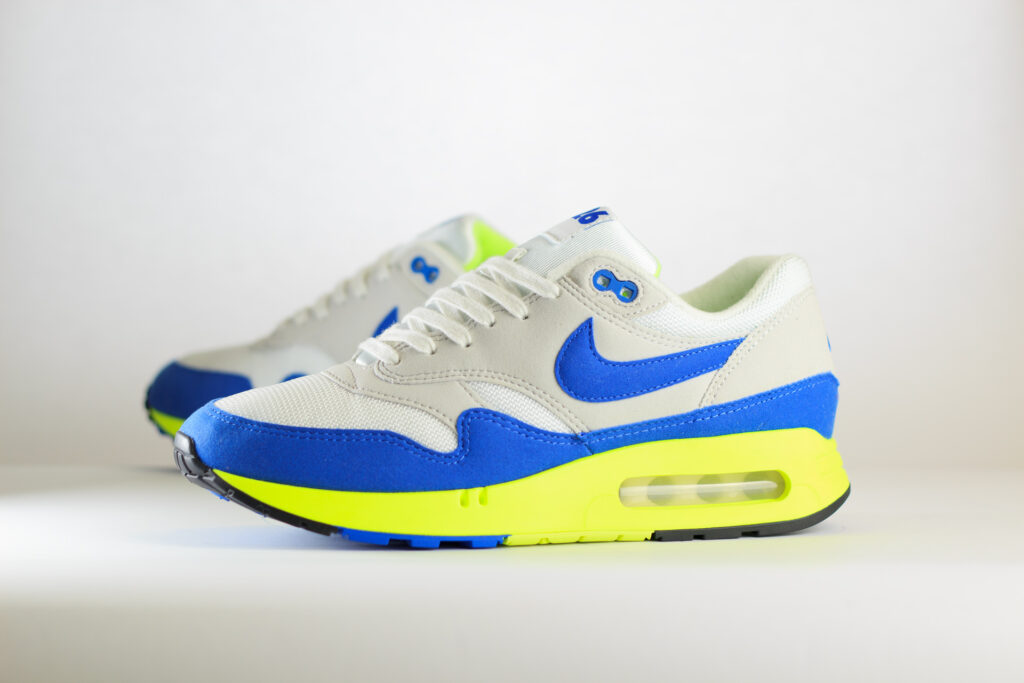 Nike Air Max 1 ’86 OG Big Bubble Air Max Day (2024) – Blauw/Groen Heren/Dames/Unisex Sneakers – Vilt/Mesh - HF2903-100 – Zijkant