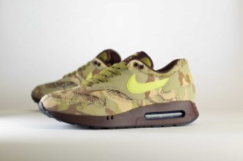 Nike Air Max 1 ’86 OG Camo Light Lemon Twist – Groen/Bruin/Geel Heren/Dames/Unisex Sneakers – Vilt/Mesh - FN8358-200 – Zijkant