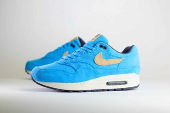 Nike Air Max 1 Corduroy Baltic Blue – Blauw Heren/Dames/Uniseks Sneakers – Corduroy - FB8915-400 – Zijkant