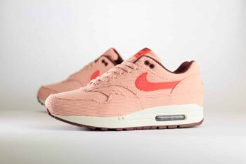 Nike Air Max 1 Corduroy Coral Stardust – Roze/Rood/Wit Heren/Dames/Uniseks Sneakers – Corduroy - FB8915-600 – Zijkant