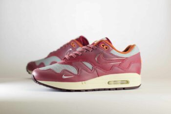 Nike Air Max 1 Patta Waves Rush Maroon – Roze/Paars Heren/Dames/Uniseks Sneakers – Leer - DO9549-001 – Zijkant