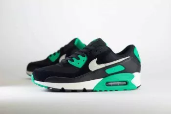 Nike Air Max 90 Black Stadium Green - Zwart/Groen/Wit Heren/Dames/Unisex Sneakers - Mesh/Leer/Suède - DM0029-006 - Zijkant