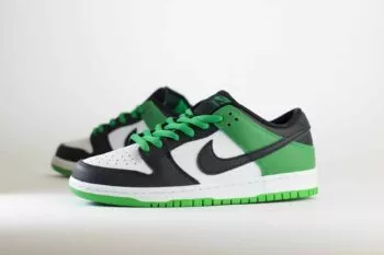 Nike SB Dunk Low Classic Green – Groen/Zwart/Wit Heren/Dames/Unisex Sneakers – Leer - BQ6817-302 – Zijkant