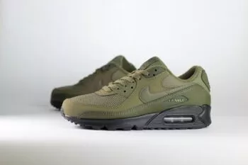 Nike Air Max 90 Reflective Swoosh Medium Olive – Olijf/Groen/Zwart – Heren/Dames/Unisex Sneakers - Leer/Mesh - HQ3828-200 - Zijkant